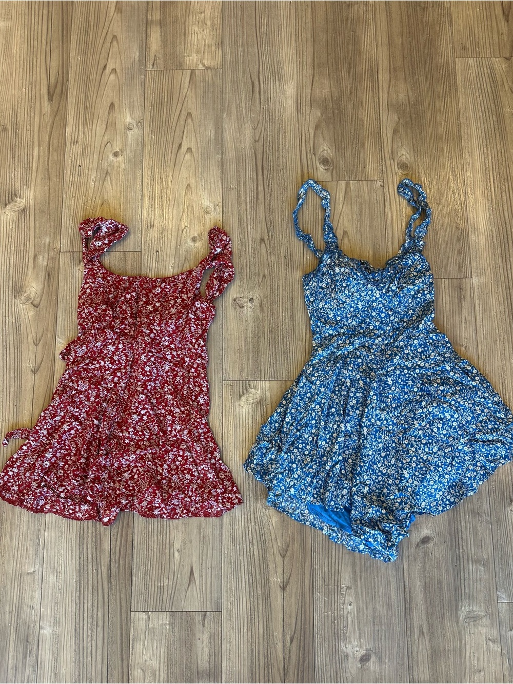 Princess Polly Red Floral Mini Dress & Blue Floral Romper Set